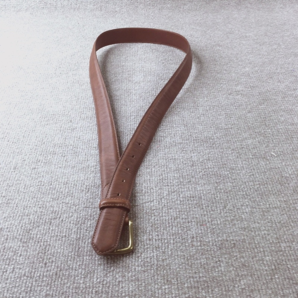 Coach Belt Mens 40"/100 Large Brown British Tan Full Grain Leather Brass Buckle